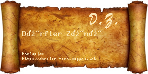 Dörfler Zénó névjegykártya